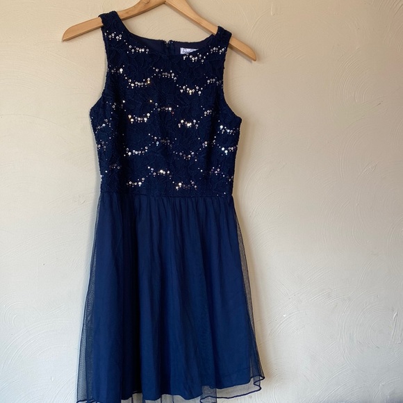 Dark blue with sequins size 9 dress Speechless - Picture 1 of 5